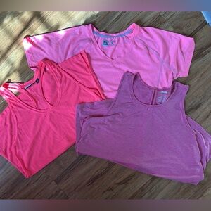 Women's Pink and Coral Fitness Tops Bundle